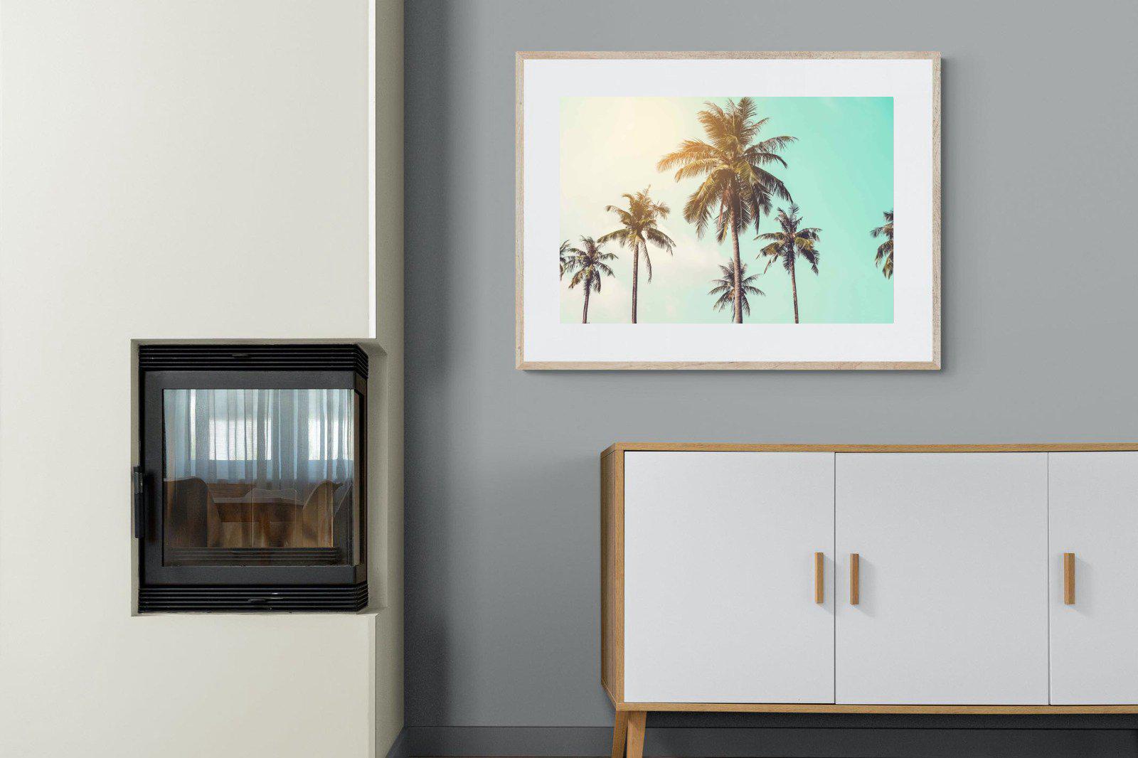Palm Trees-Wall_Art-100 x 75cm-Framed Print-Wood-Pixalot