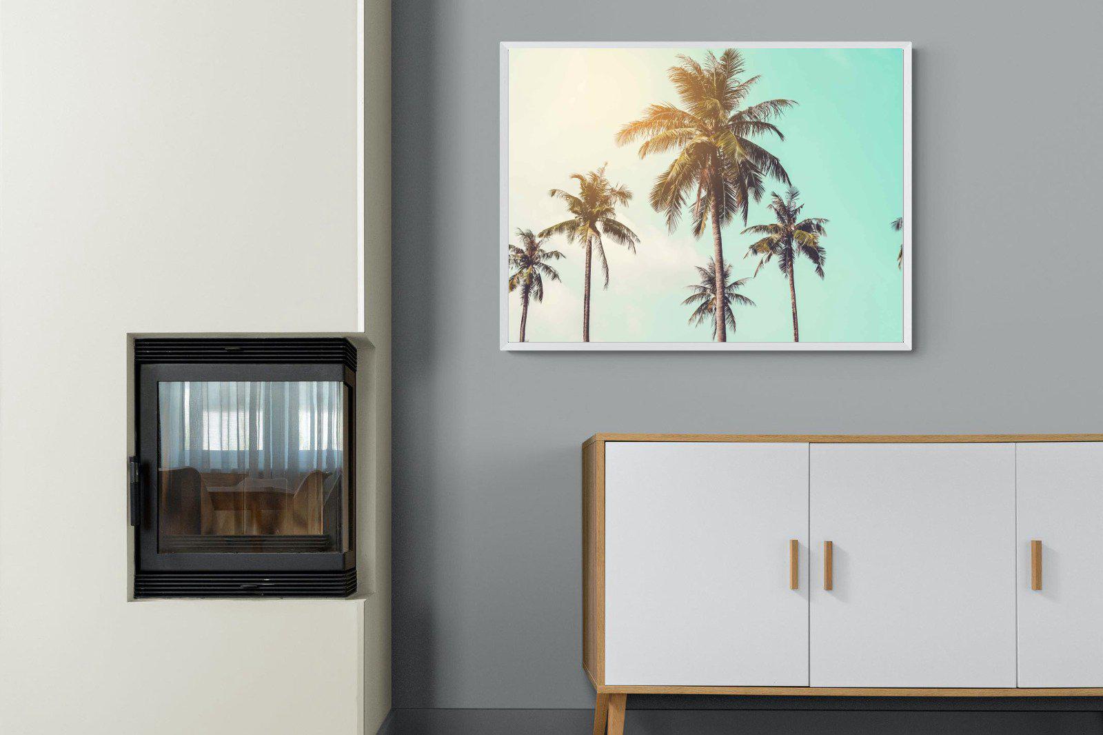 Palm Trees-Wall_Art-100 x 75cm-Mounted Canvas-White-Pixalot