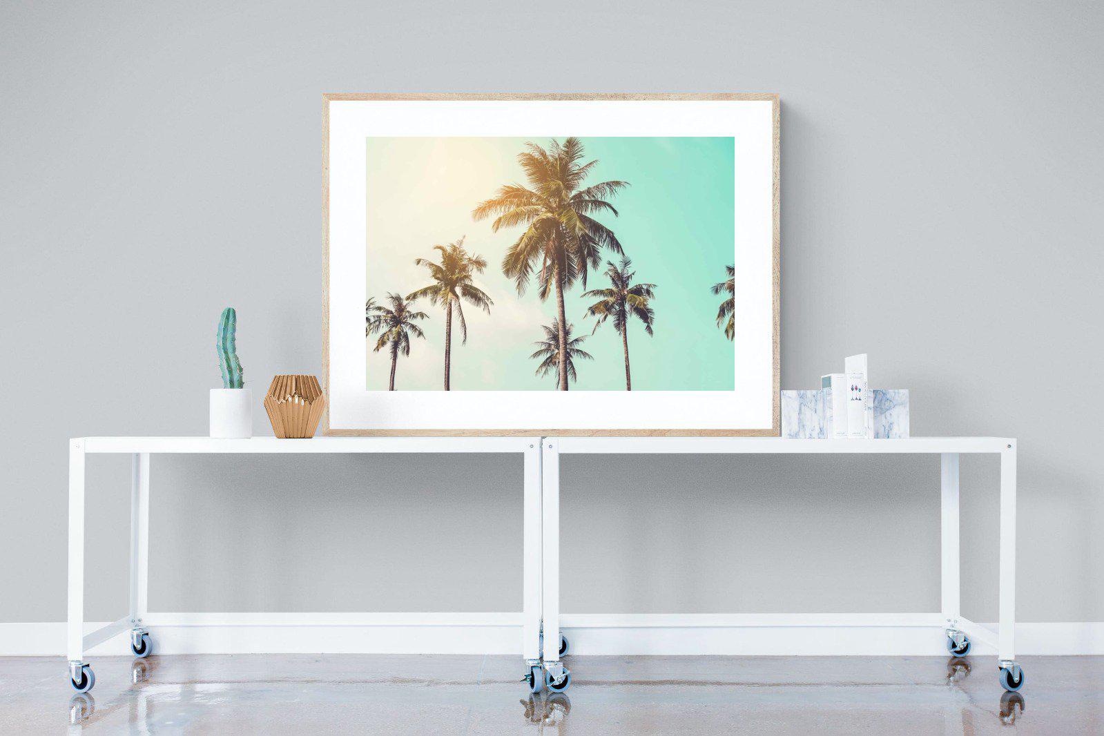 Palm Trees-Wall_Art-120 x 90cm-Framed Print-Wood-Pixalot