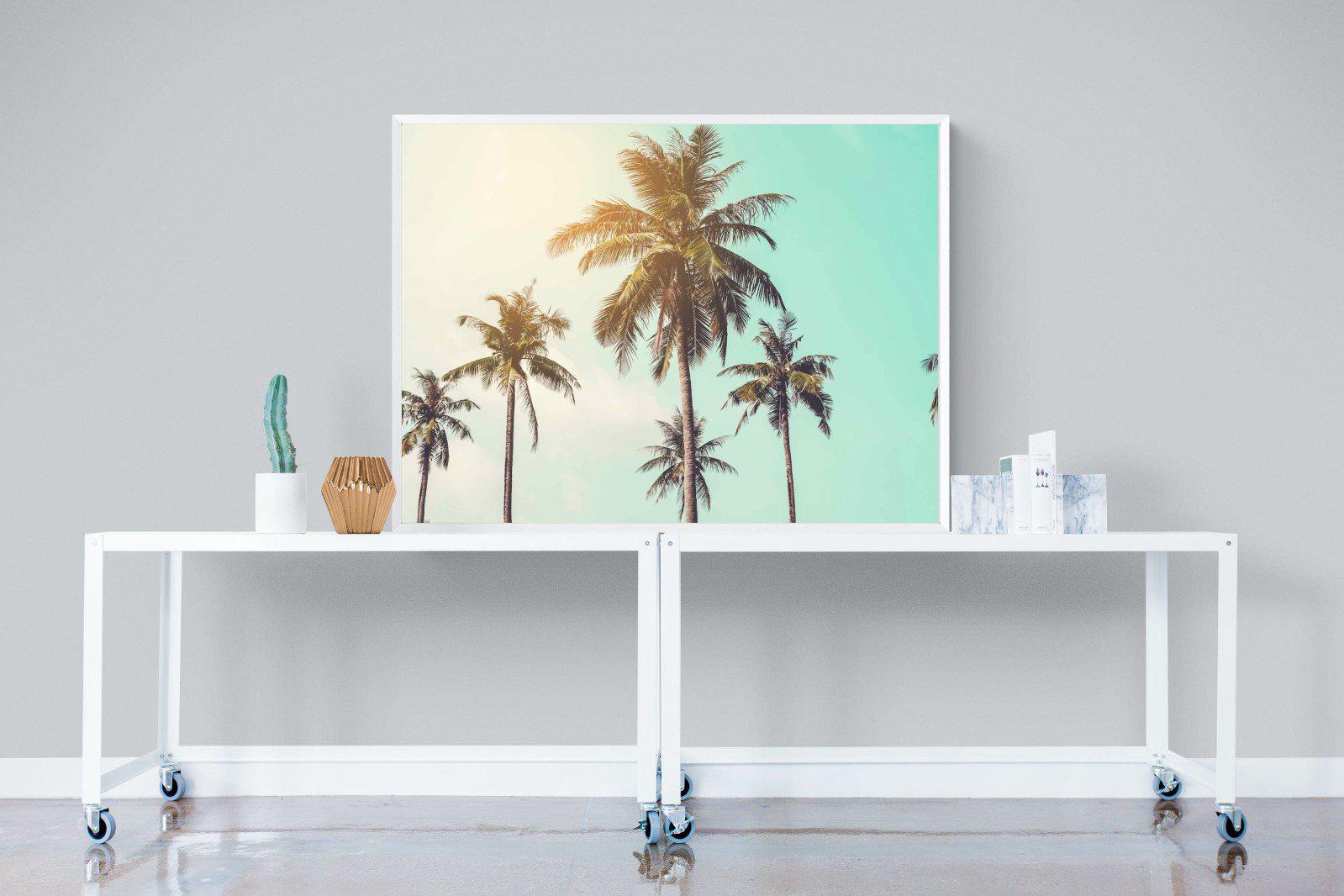 Palm Trees-Wall_Art-120 x 90cm-Mounted Canvas-White-Pixalot