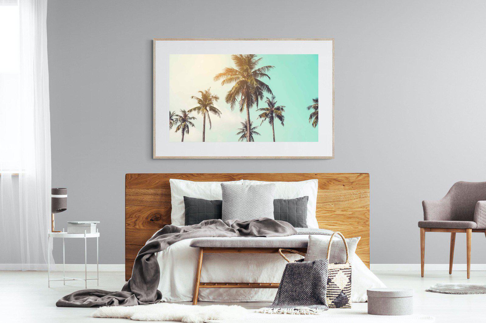 Palm Trees-Wall_Art-150 x 100cm-Framed Print-Wood-Pixalot