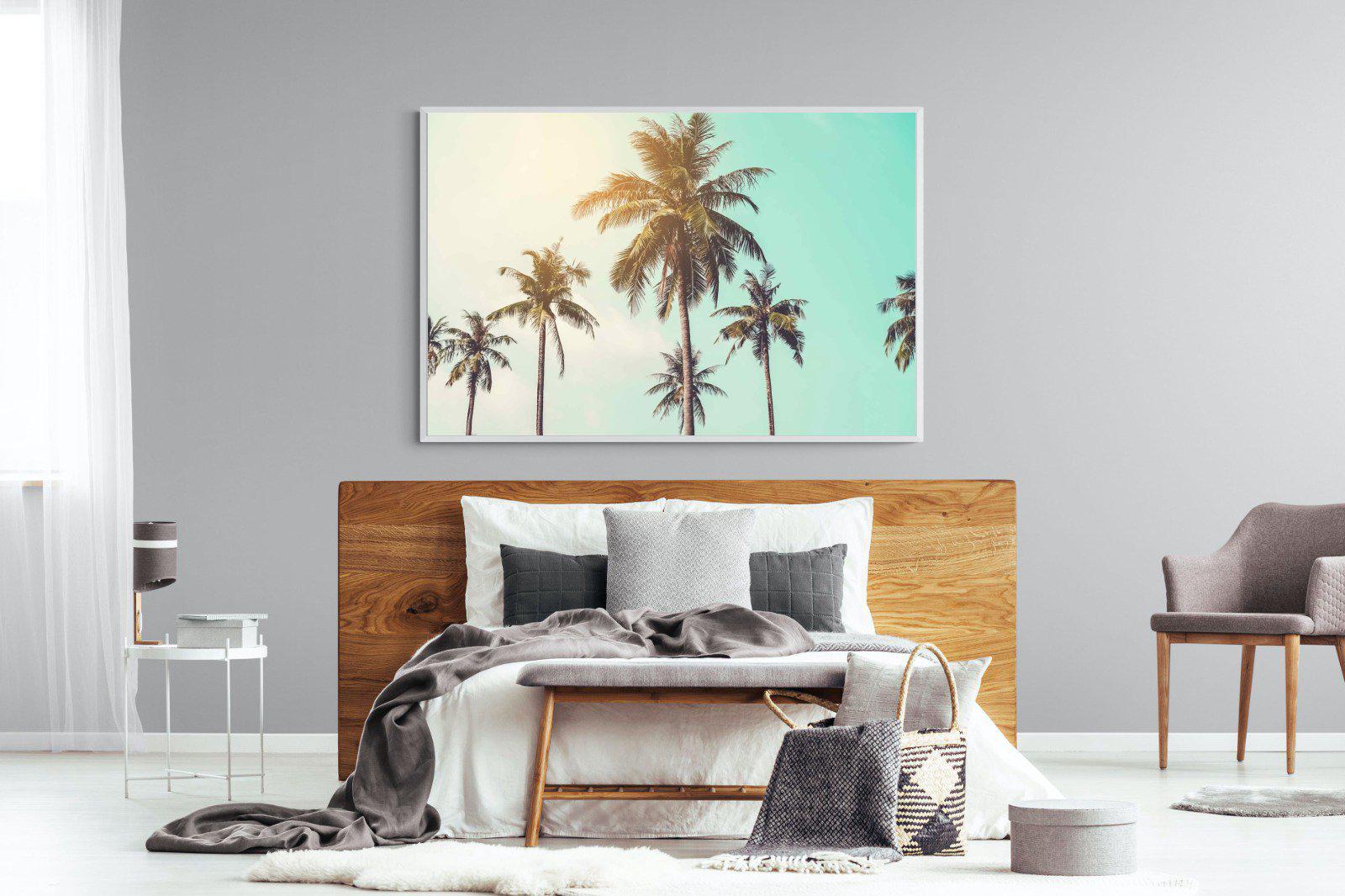 Palm Trees-Wall_Art-150 x 100cm-Mounted Canvas-White-Pixalot