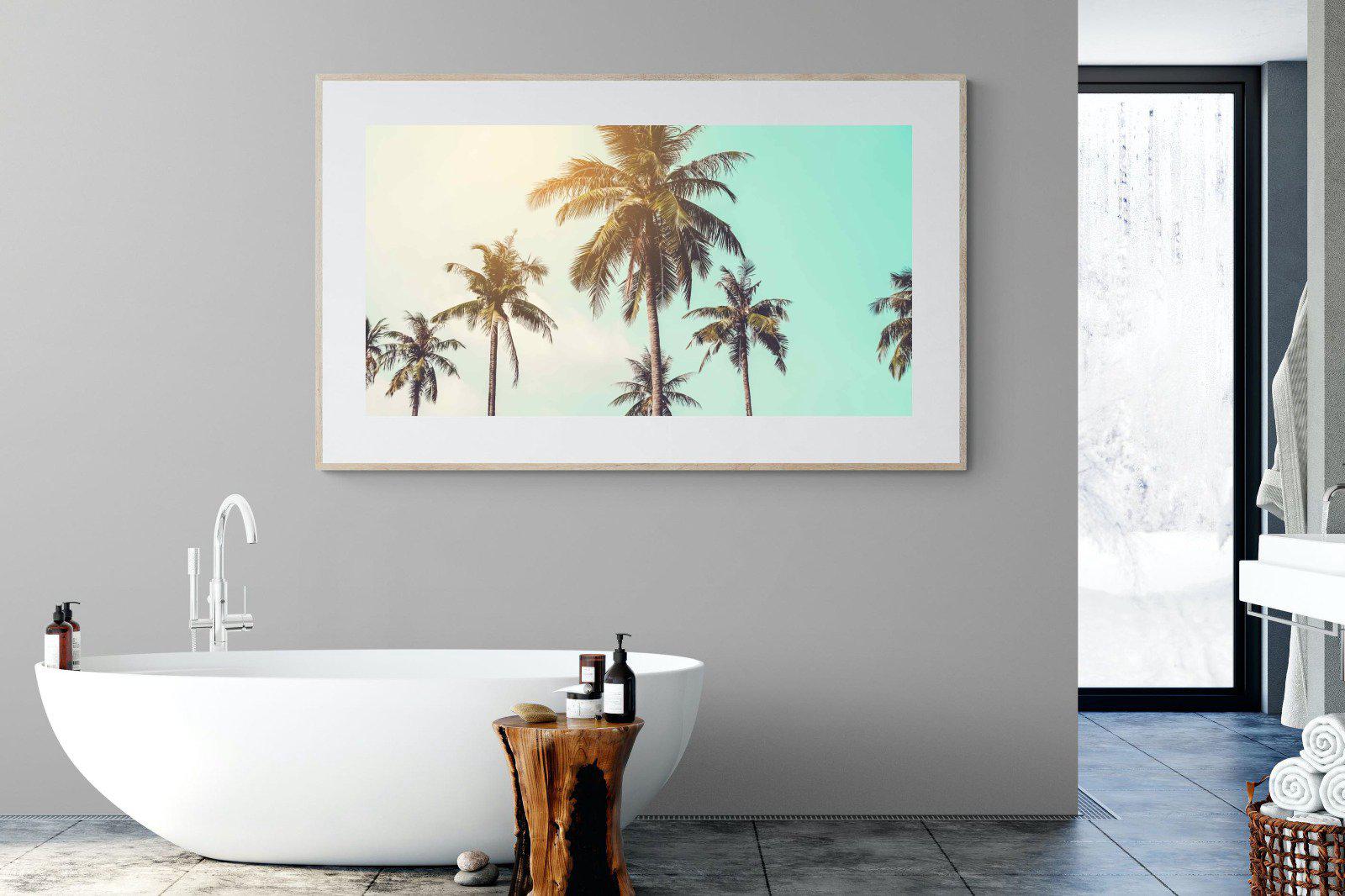 Palm Trees-Wall_Art-180 x 110cm-Framed Print-Wood-Pixalot