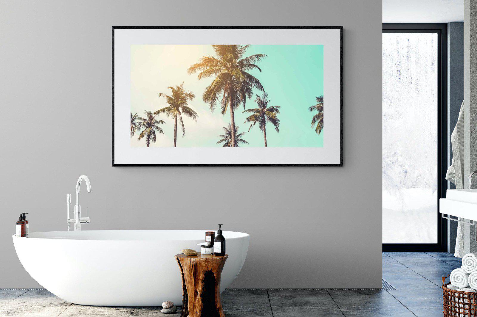 Palm Trees-Wall_Art-180 x 110cm-Framed Print-Black-Pixalot
