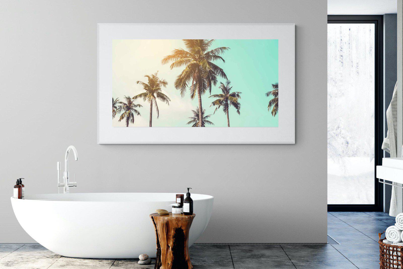 Palm Trees-Wall_Art-180 x 110cm-Framed Print-White-Pixalot