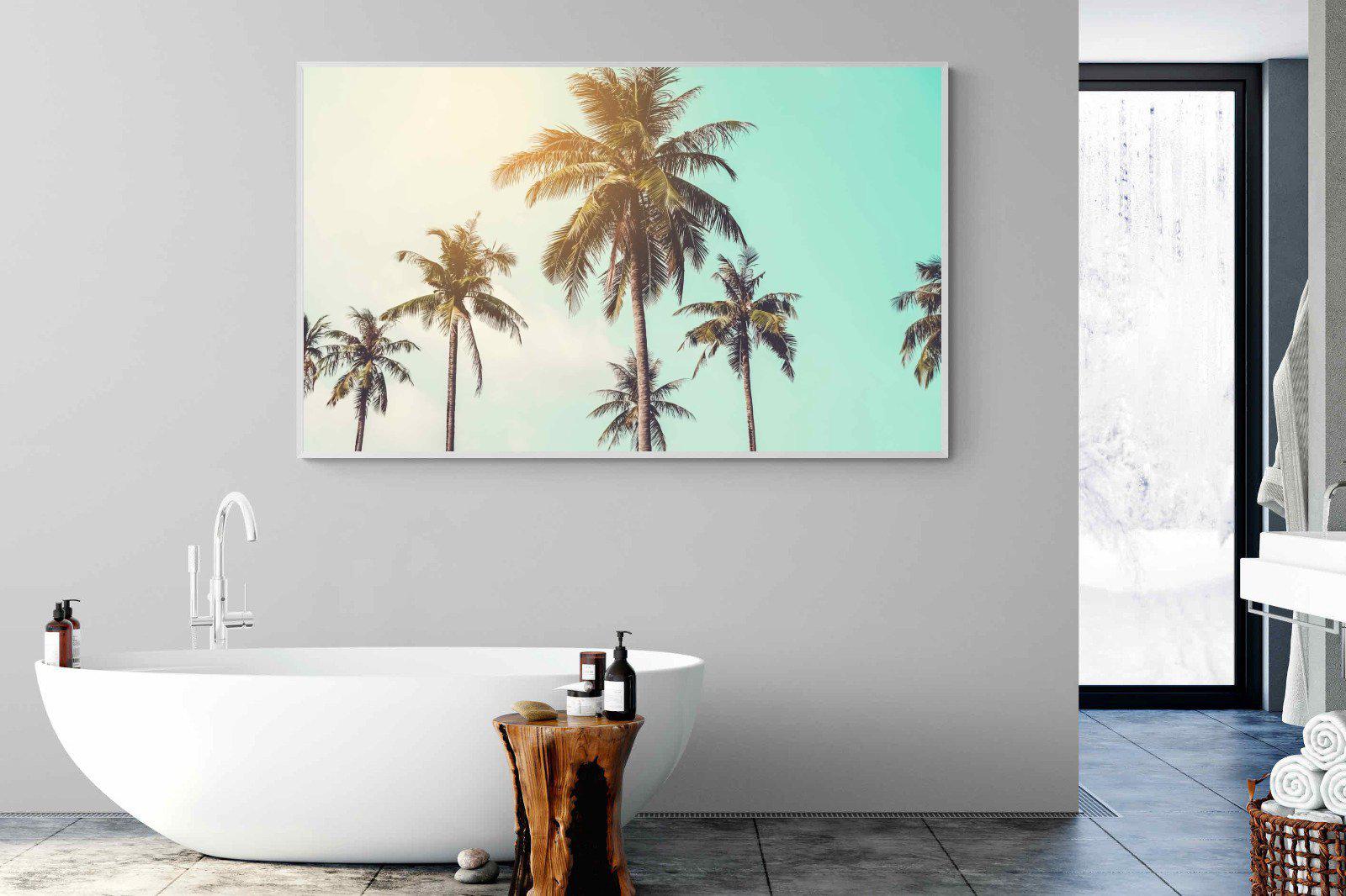 Palm Trees-Wall_Art-180 x 110cm-Mounted Canvas-White-Pixalot
