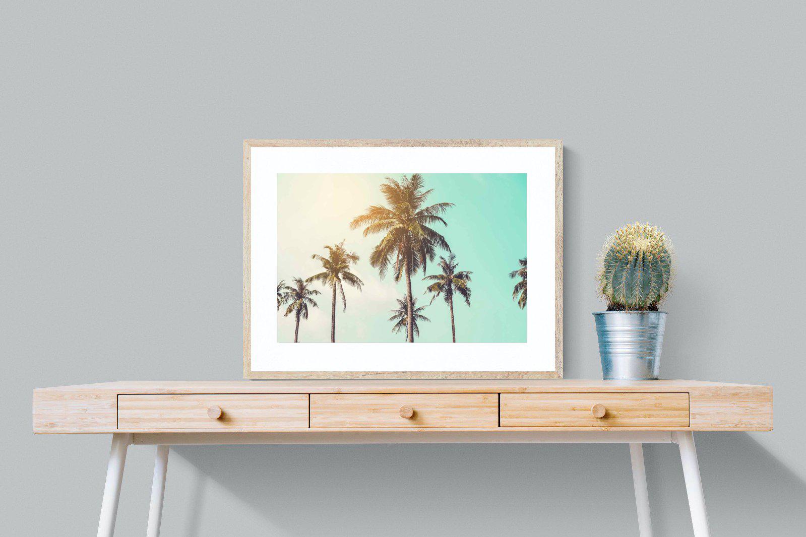 Palm Trees-Wall_Art-80 x 60cm-Framed Print-Wood-Pixalot