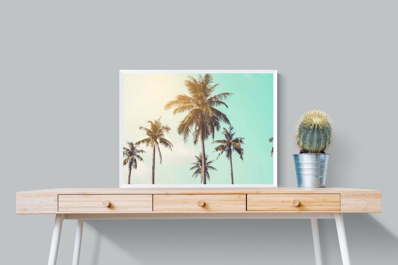 Palm Trees-Wall_Art-80 x 60cm-Mounted Canvas-White-Pixalot