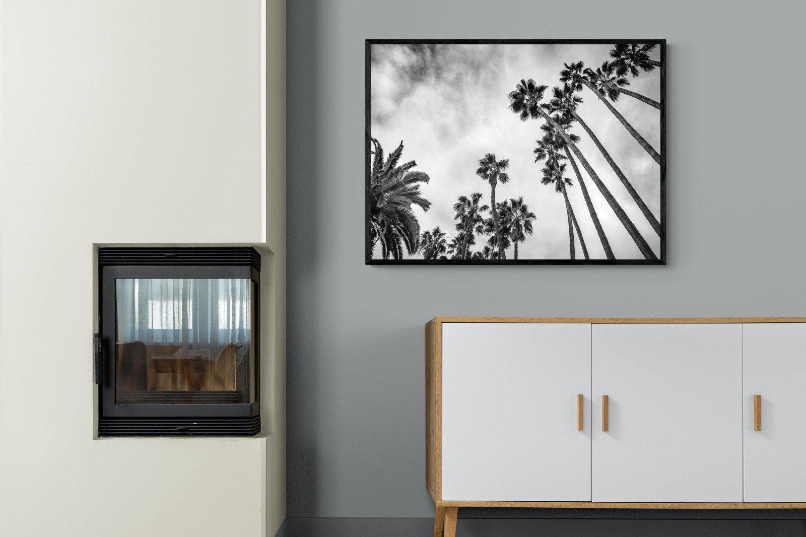 Palms-Wall_Art-100 x 75cm-Mounted Canvas-Black-Pixalot
