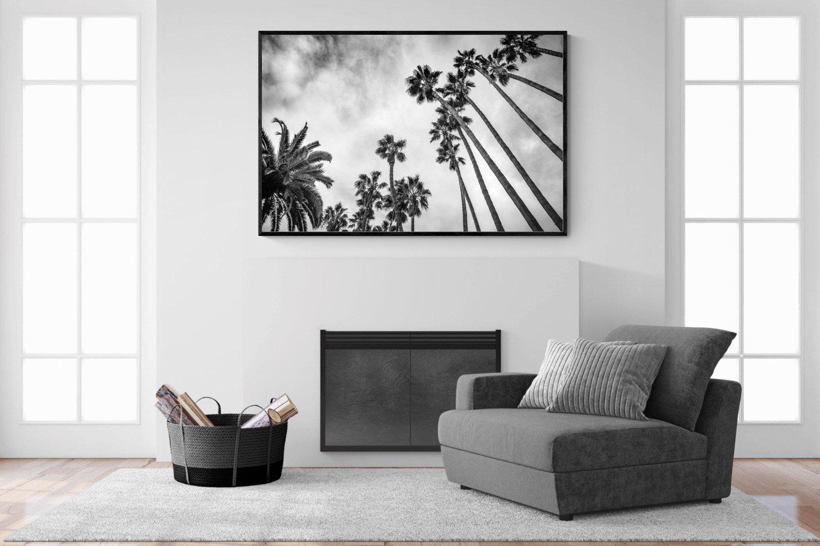 Palms-Wall_Art-150 x 100cm-Mounted Canvas-Black-Pixalot