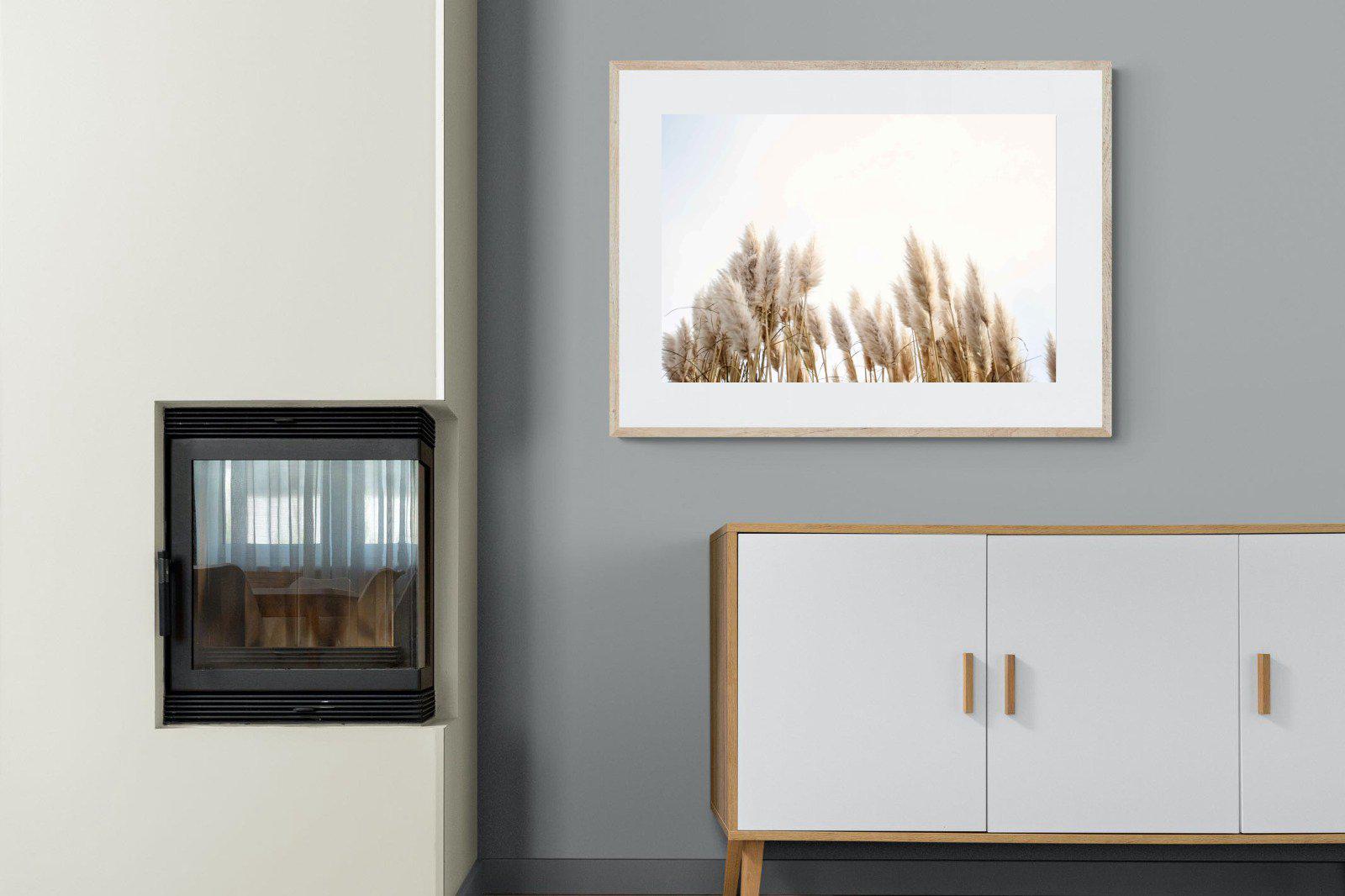 Pampas Grass-Wall_Art-100 x 75cm-Framed Print-Wood-Pixalot