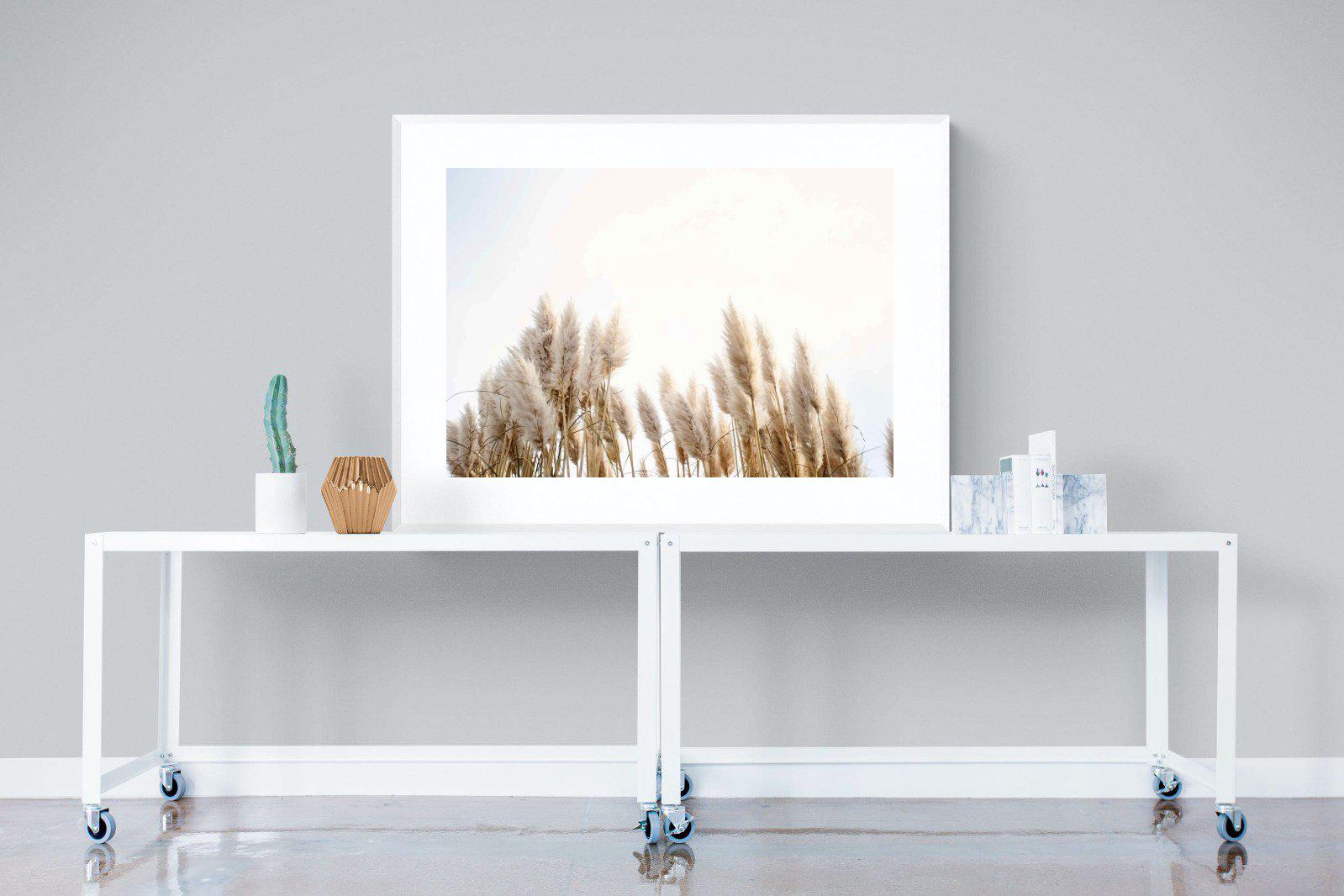 Pampas Grass-Wall_Art-120 x 90cm-Framed Print-White-Pixalot