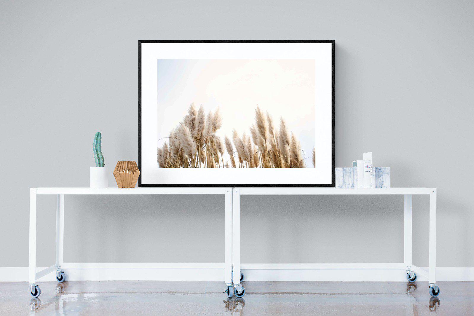 Pampas Grass-Wall_Art-120 x 90cm-Framed Print-Black-Pixalot