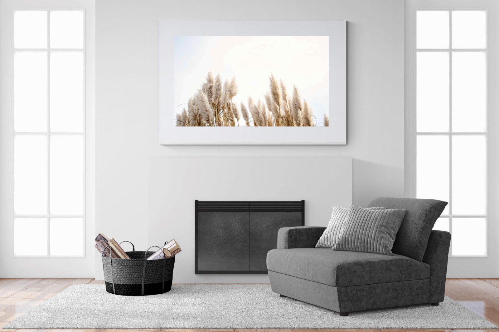 Pampas Grass-Wall_Art-150 x 100cm-Framed Print-White-Pixalot