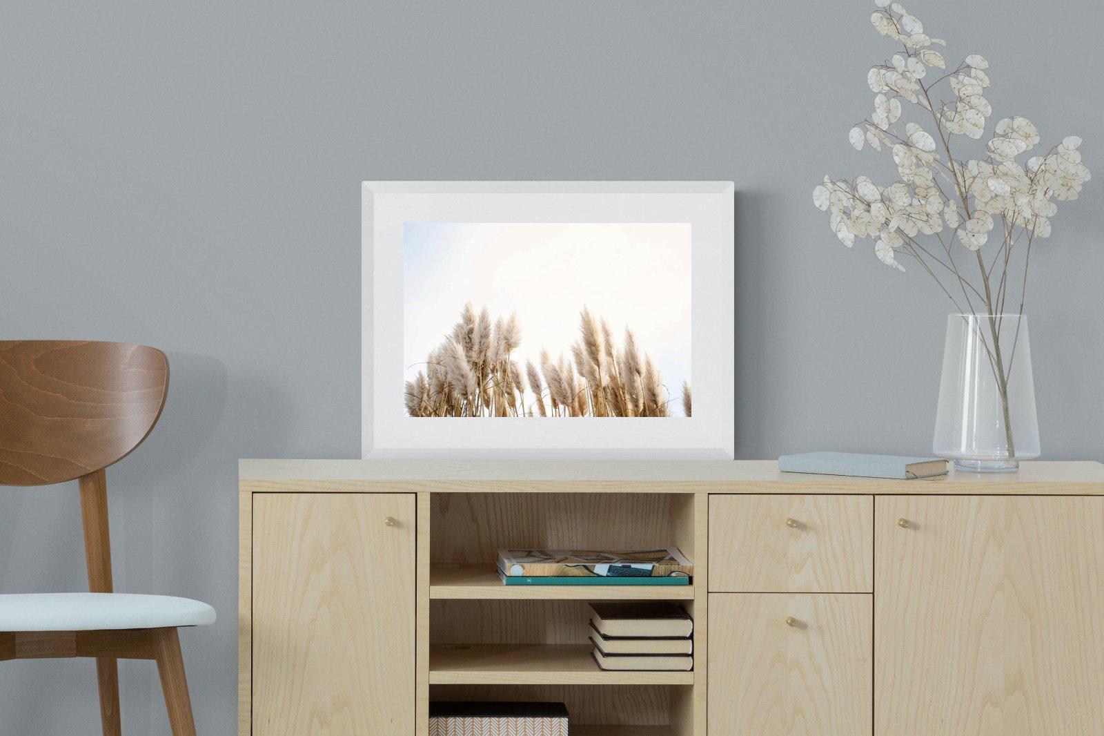 Pampas Grass-Wall_Art-60 x 45cm-Framed Print-White-Pixalot