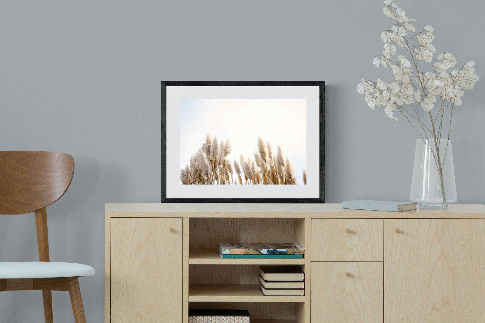 Pampas Grass-Wall_Art-60 x 45cm-Framed Print-Black-Pixalot