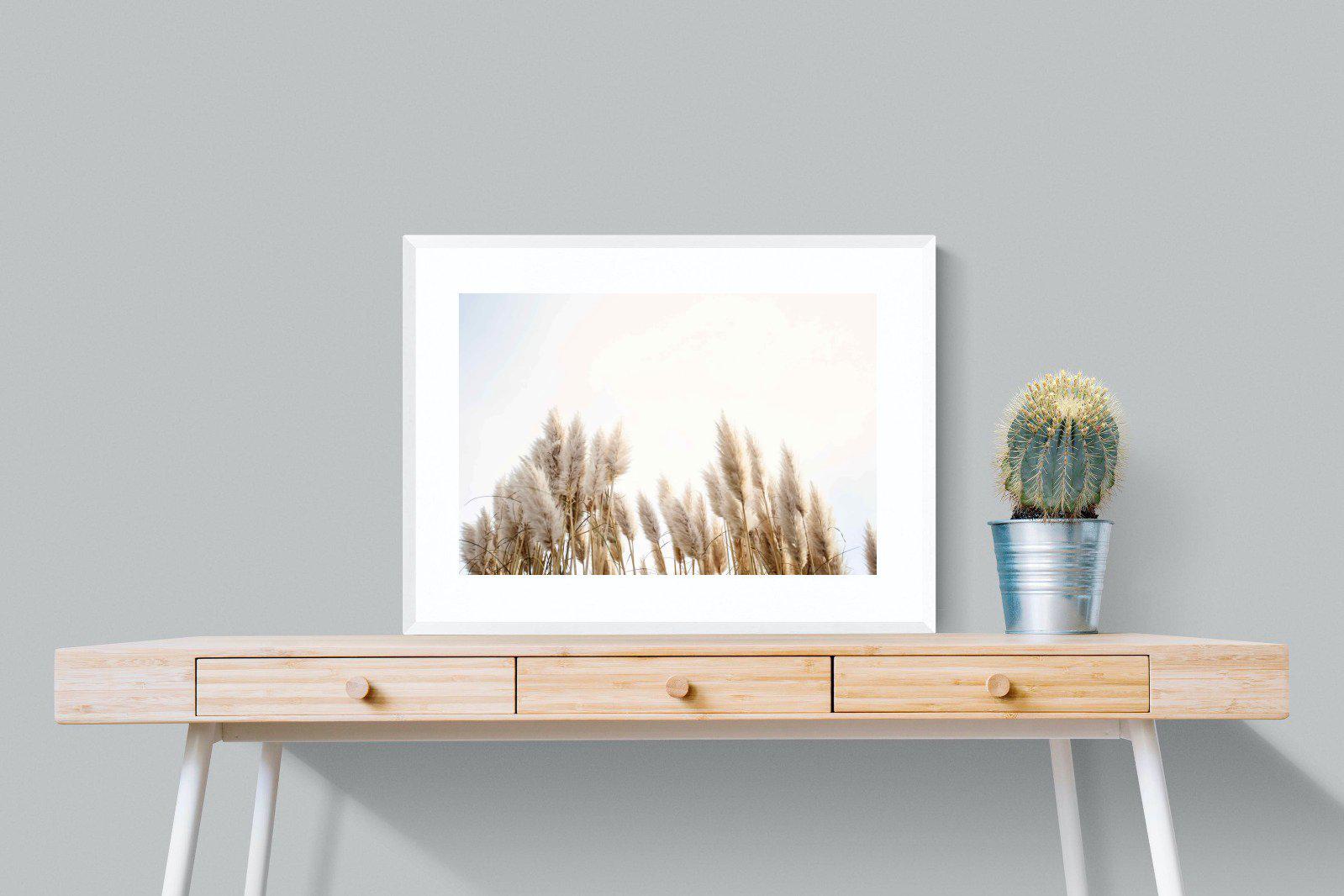 Pampas Grass-Wall_Art-80 x 60cm-Framed Print-White-Pixalot