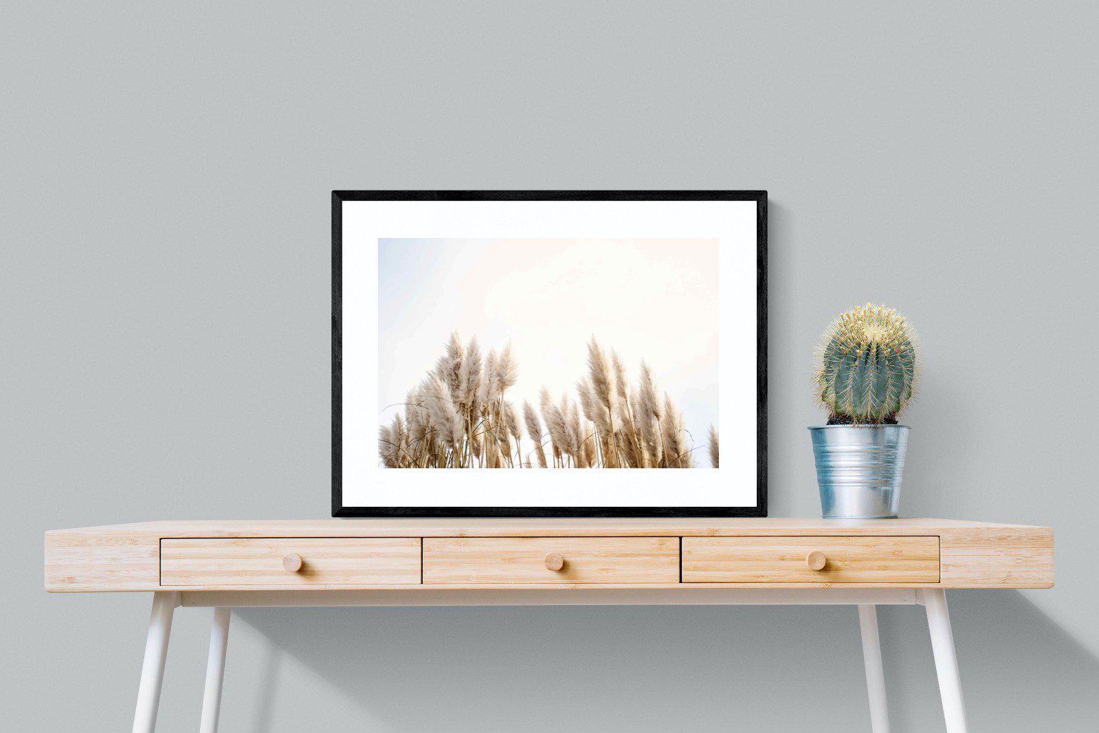 Pampas Grass-Wall_Art-80 x 60cm-Framed Print-Black-Pixalot