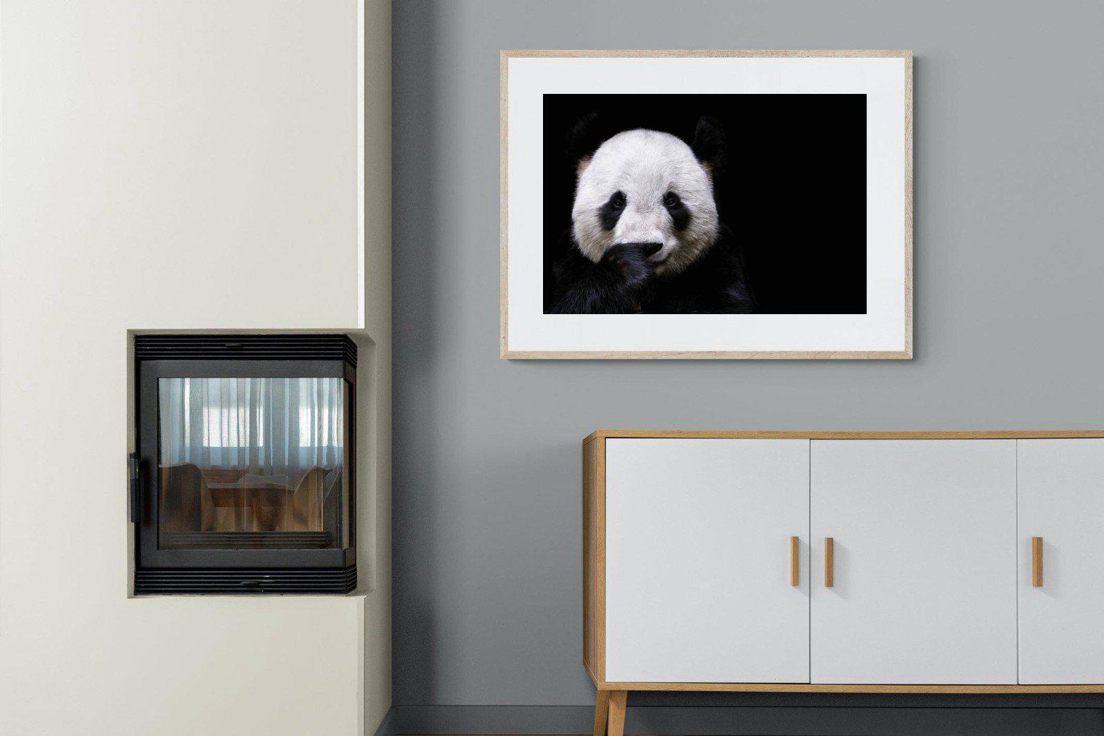 Panda-Wall_Art-100 x 75cm-Framed Print-Wood-Pixalot