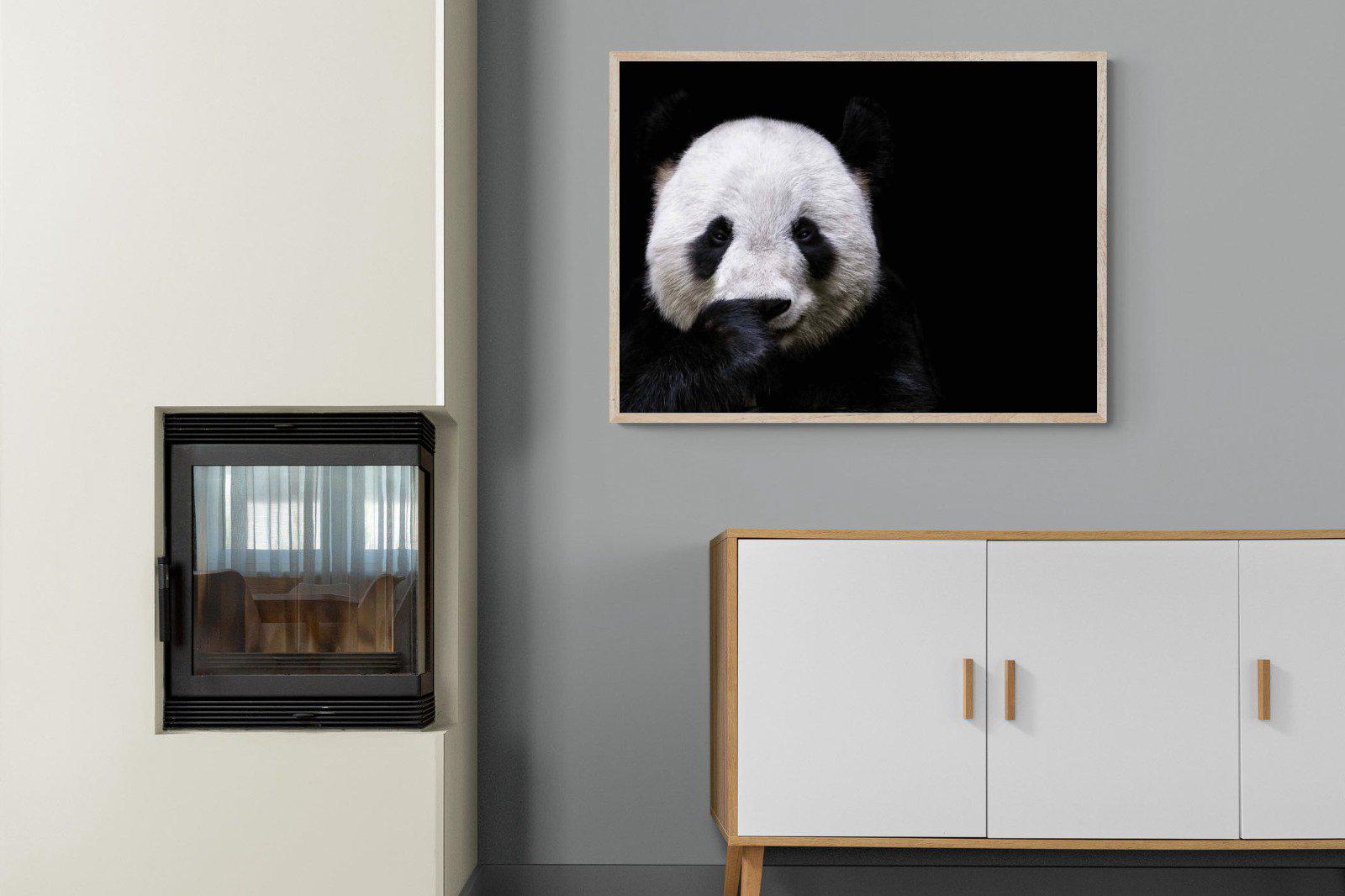 Panda-Wall_Art-100 x 75cm-Mounted Canvas-Wood-Pixalot