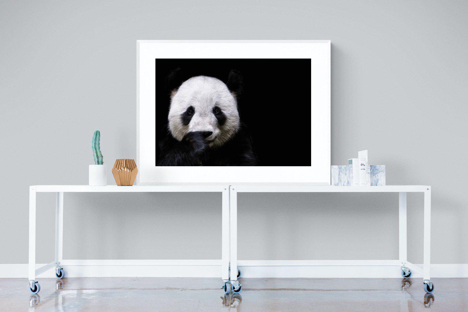 Panda-Wall_Art-120 x 90cm-Framed Print-White-Pixalot