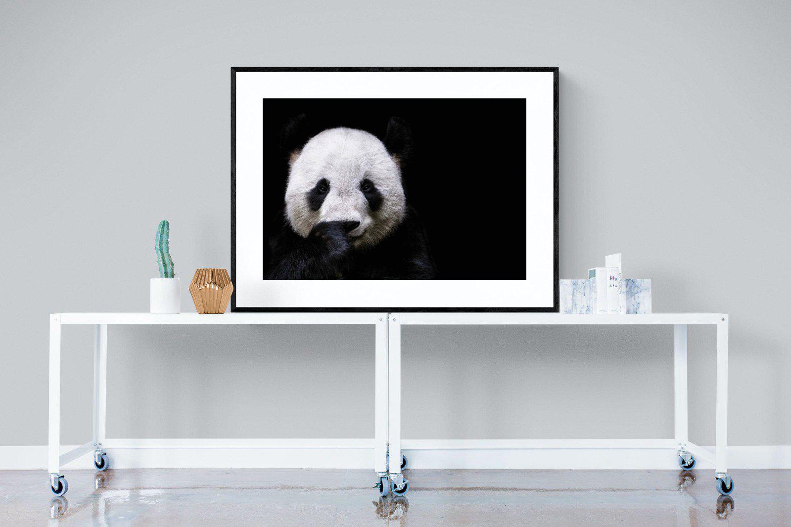 Panda-Wall_Art-120 x 90cm-Framed Print-Black-Pixalot
