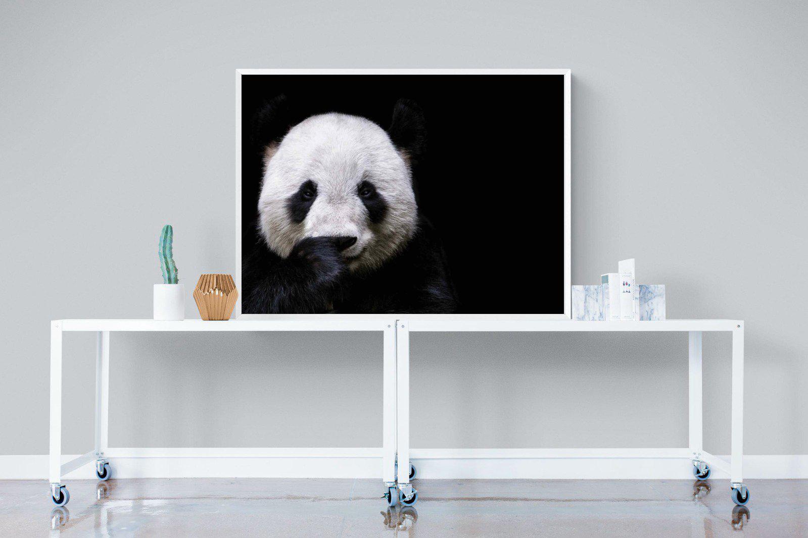 Panda-Wall_Art-120 x 90cm-Mounted Canvas-White-Pixalot