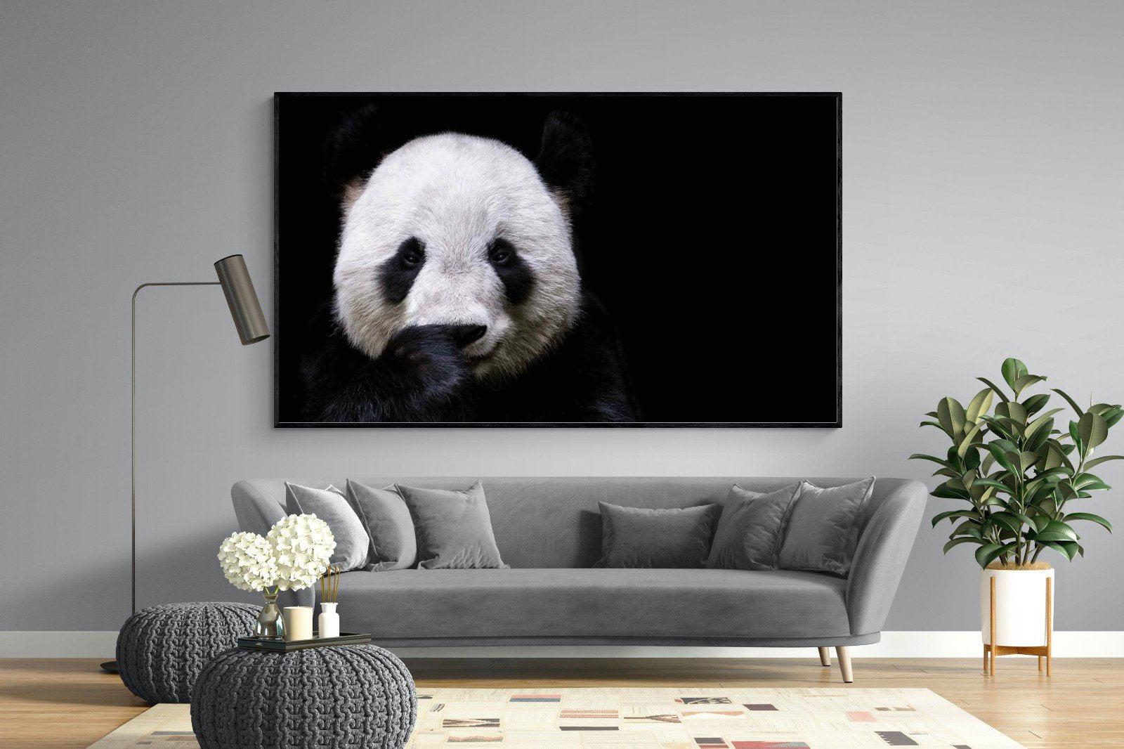 Panda-Wall_Art-220 x 130cm-Mounted Canvas-Black-Pixalot
