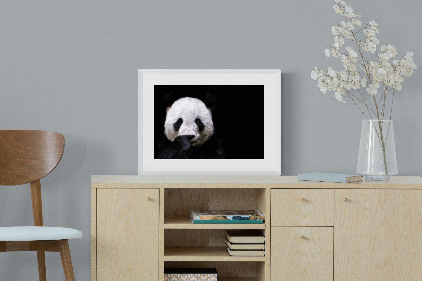 Panda-Wall_Art-60 x 45cm-Framed Print-White-Pixalot