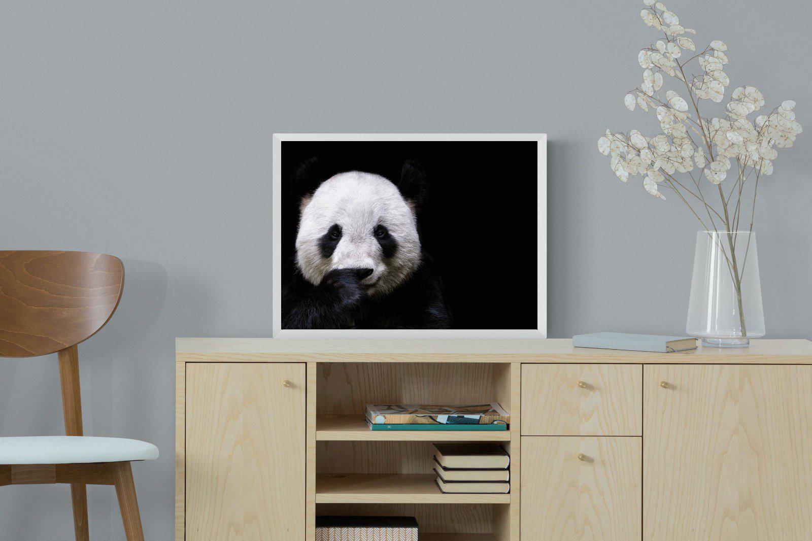 Panda-Wall_Art-60 x 45cm-Mounted Canvas-White-Pixalot