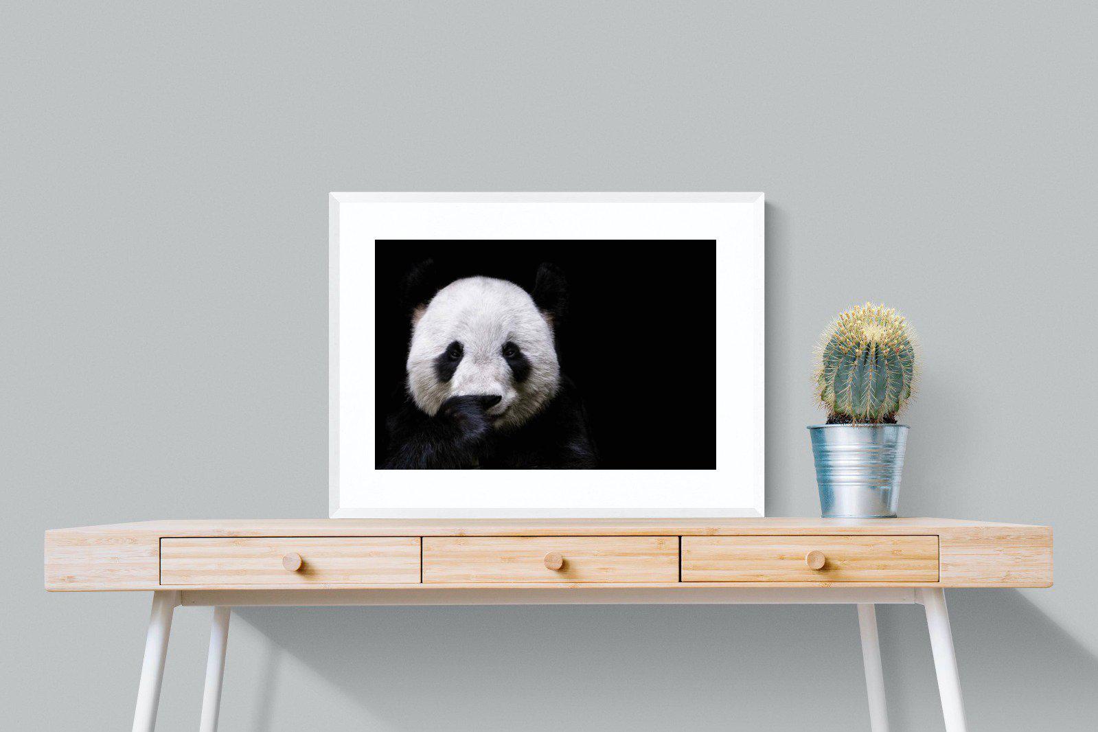 Panda-Wall_Art-80 x 60cm-Framed Print-White-Pixalot