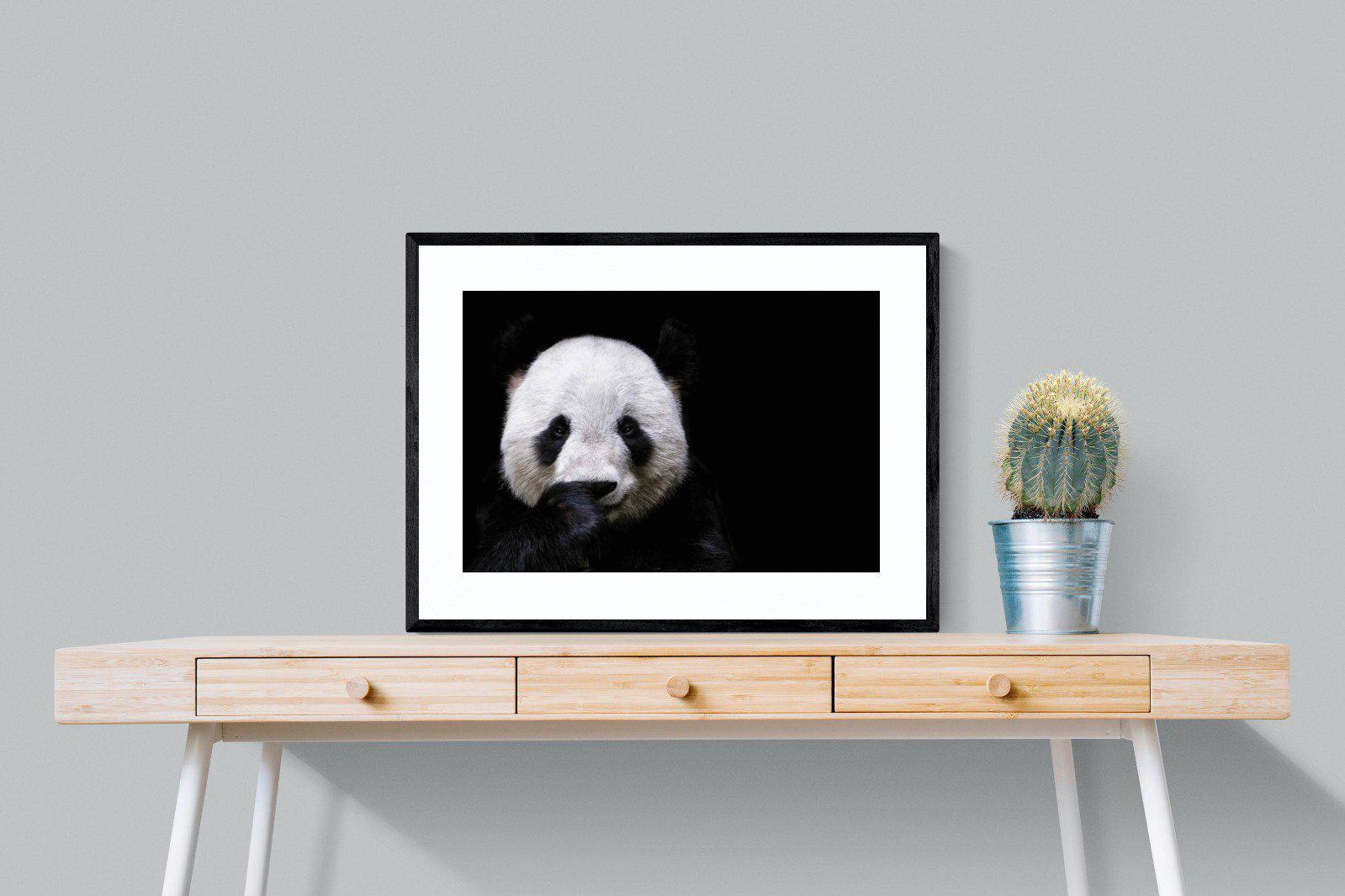 Panda-Wall_Art-80 x 60cm-Framed Print-Black-Pixalot
