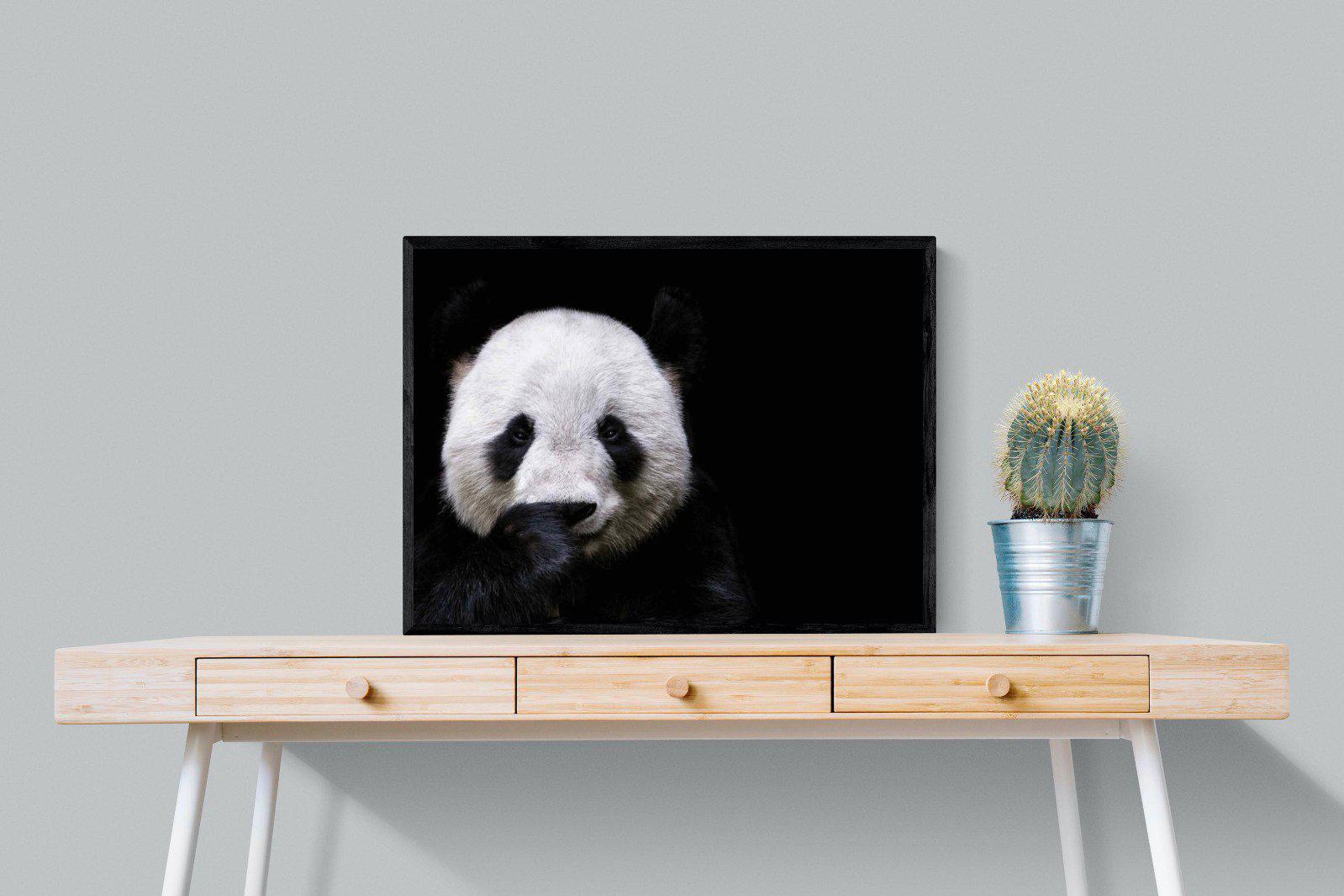 Panda-Wall_Art-80 x 60cm-Mounted Canvas-Black-Pixalot
