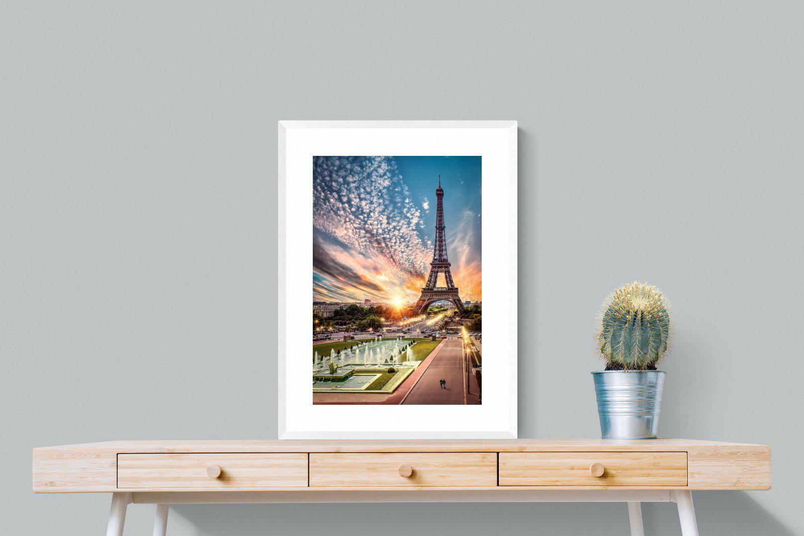 Paris-Wall_Art-60 x 80cm-Framed Print-White-Pixalot