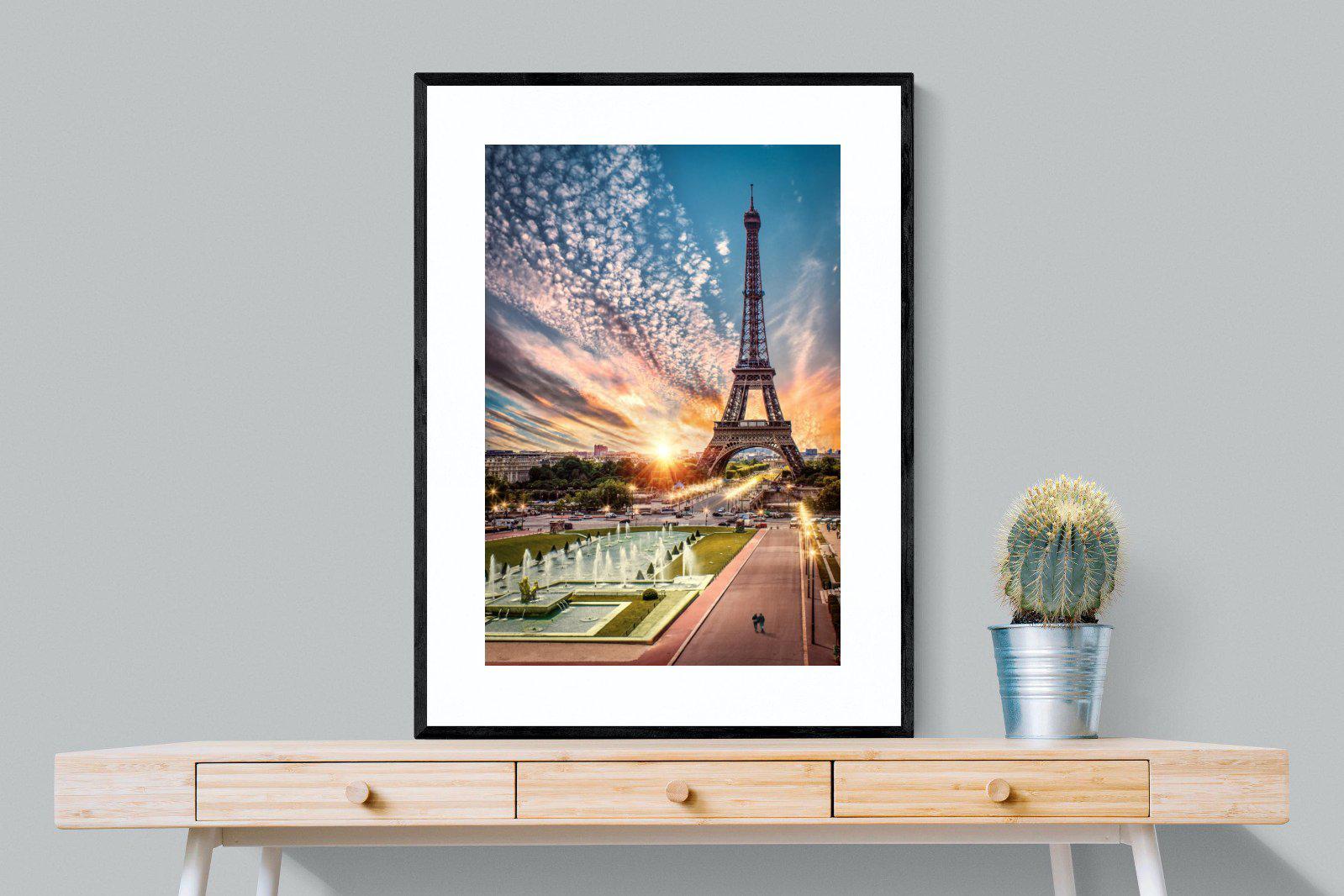 Paris-Wall_Art-75 x 100cm-Framed Print-Black-Pixalot