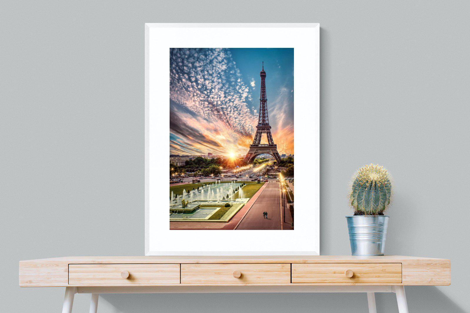Paris-Wall_Art-75 x 100cm-Framed Print-White-Pixalot