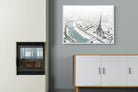 Paris Under Snow-Wall_Art-100 x 75cm-Mounted Canvas-White-Pixalot