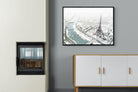 Paris Under Snow-Wall_Art-100 x 75cm-Mounted Canvas-Black-Pixalot