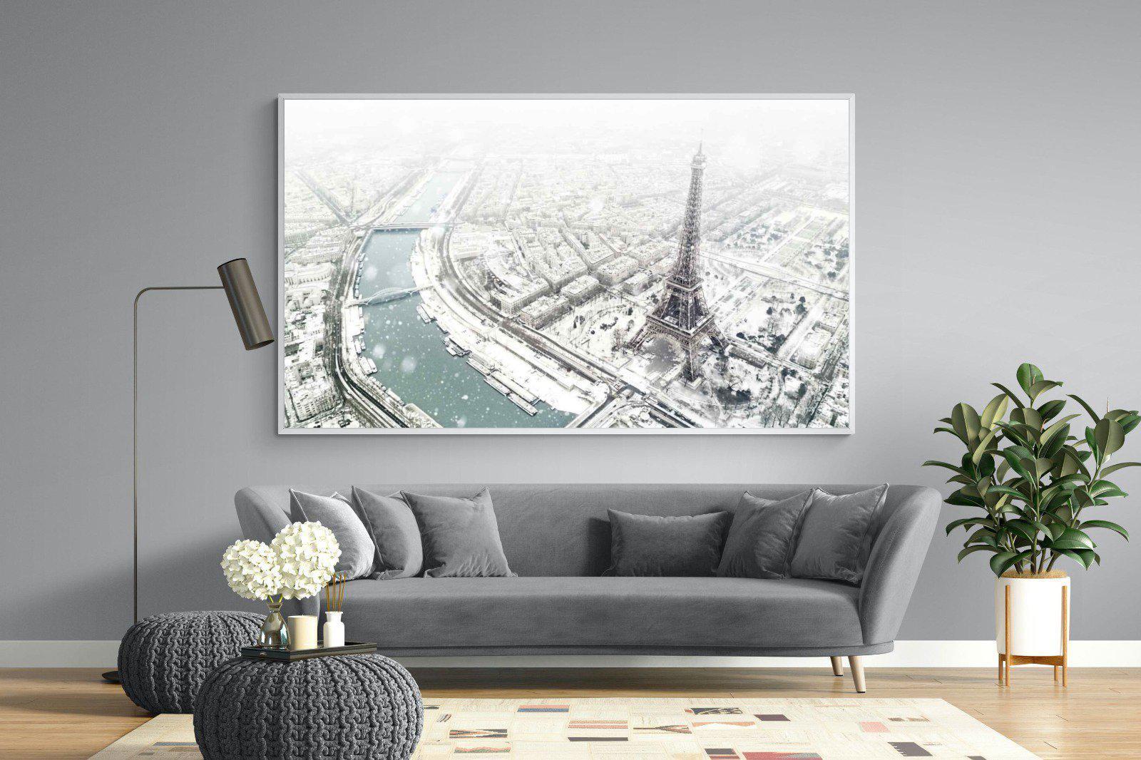 Paris Under Snow-Wall_Art-220 x 130cm-Mounted Canvas-White-Pixalot