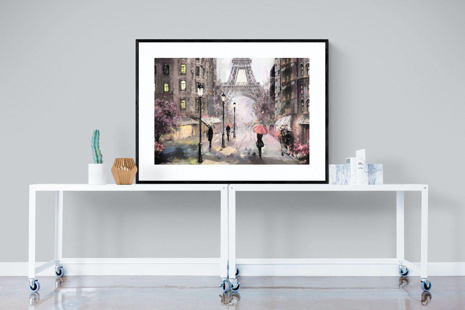 Paris by Oil-Wall_Art-120 x 90cm-Framed Print-Black-Pixalot