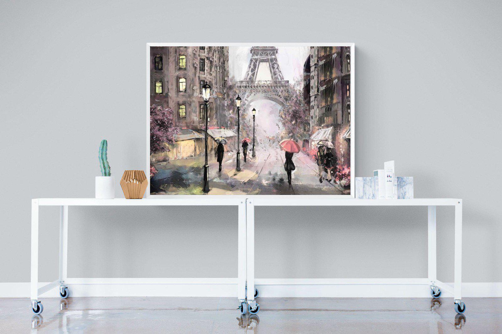 Paris by Oil-Wall_Art-120 x 90cm-Mounted Canvas-White-Pixalot