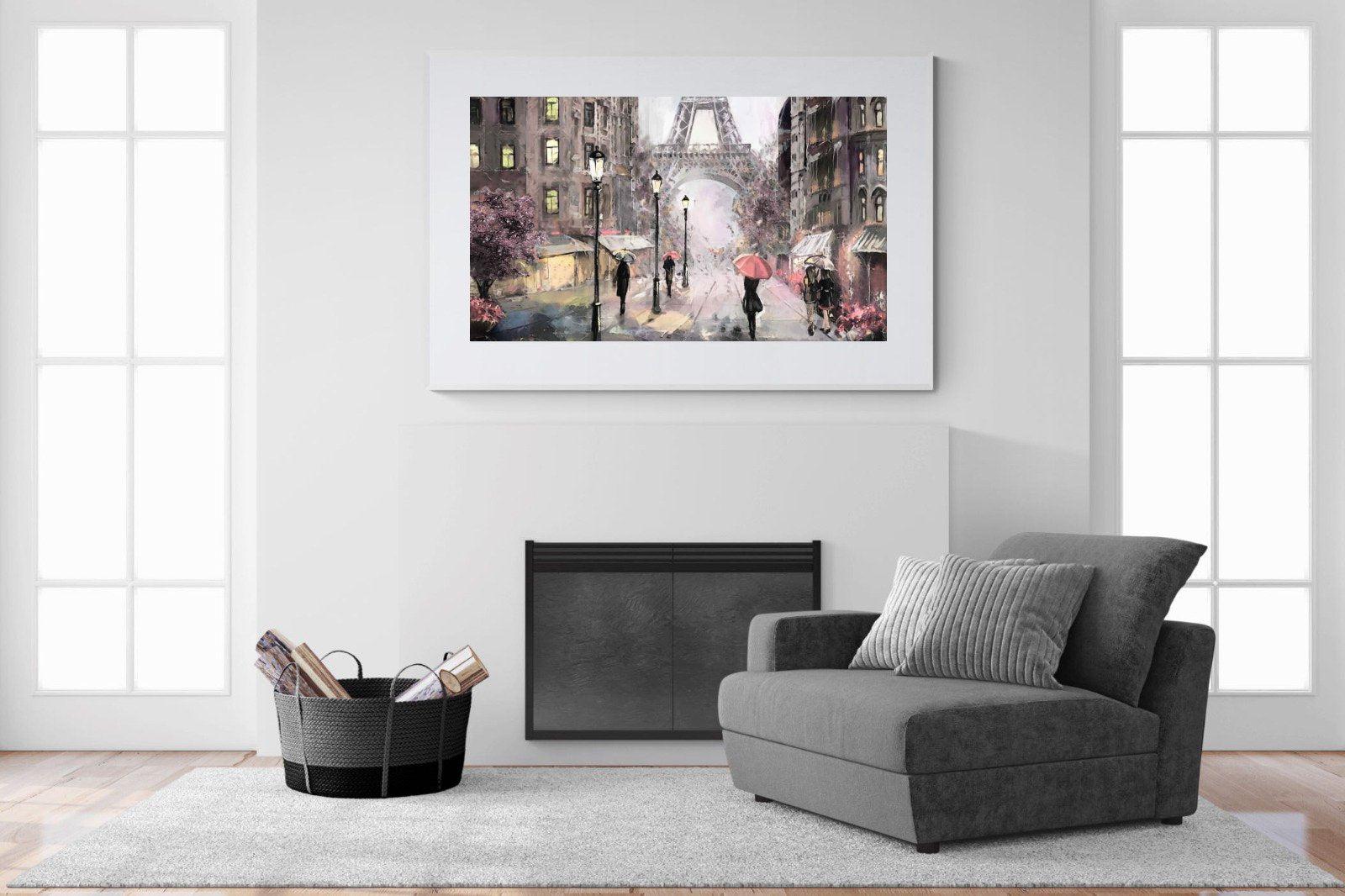 Paris by Oil-Wall_Art-150 x 100cm-Framed Print-White-Pixalot