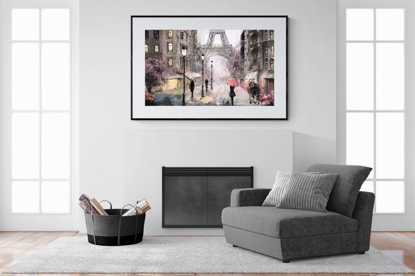 Paris by Oil-Wall_Art-150 x 100cm-Framed Print-Black-Pixalot