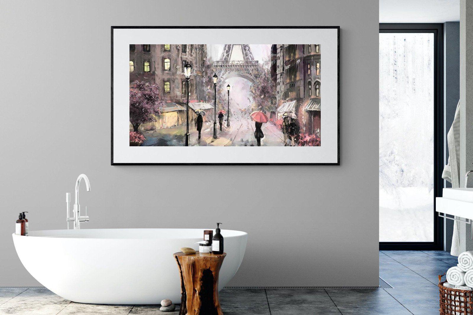 Paris by Oil-Wall_Art-180 x 110cm-Framed Print-Black-Pixalot