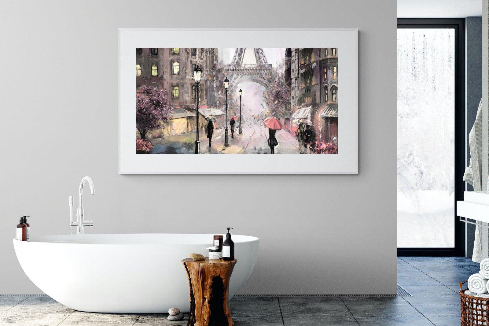 Paris by Oil-Wall_Art-180 x 110cm-Framed Print-White-Pixalot
