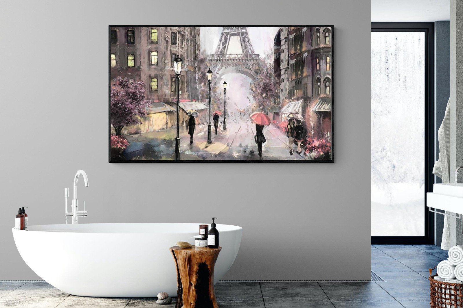 Paris by Oil-Wall_Art-180 x 110cm-Mounted Canvas-Black-Pixalot
