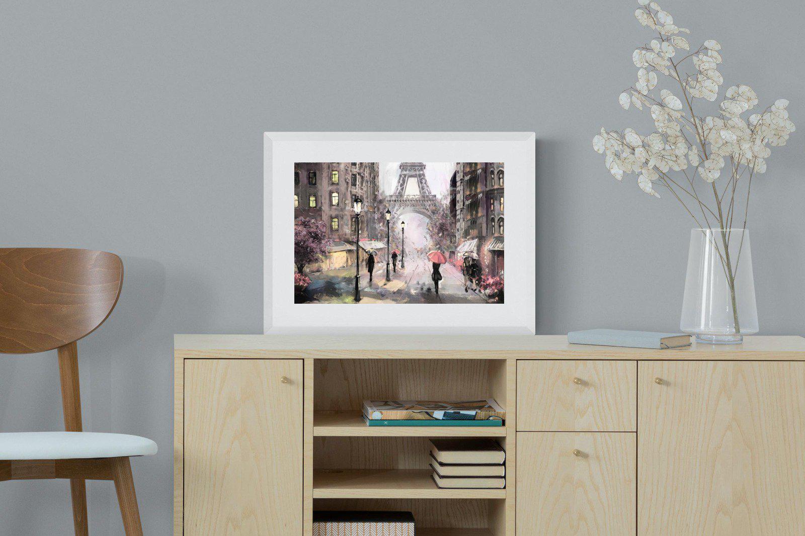 Paris by Oil-Wall_Art-60 x 45cm-Framed Print-White-Pixalot
