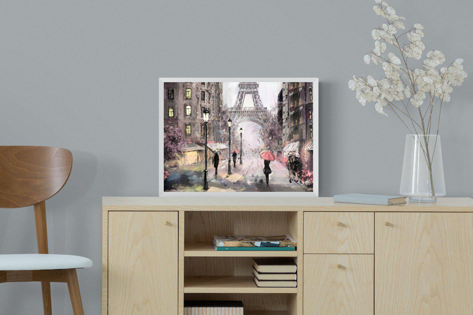 Paris by Oil-Wall_Art-60 x 45cm-Mounted Canvas-White-Pixalot