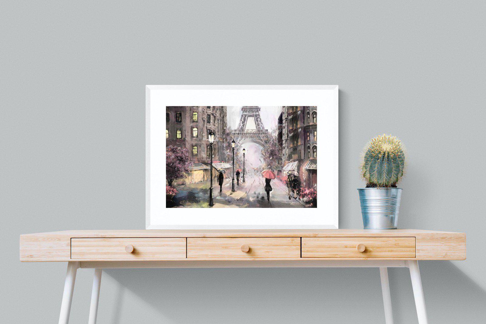 Paris by Oil-Wall_Art-80 x 60cm-Framed Print-White-Pixalot