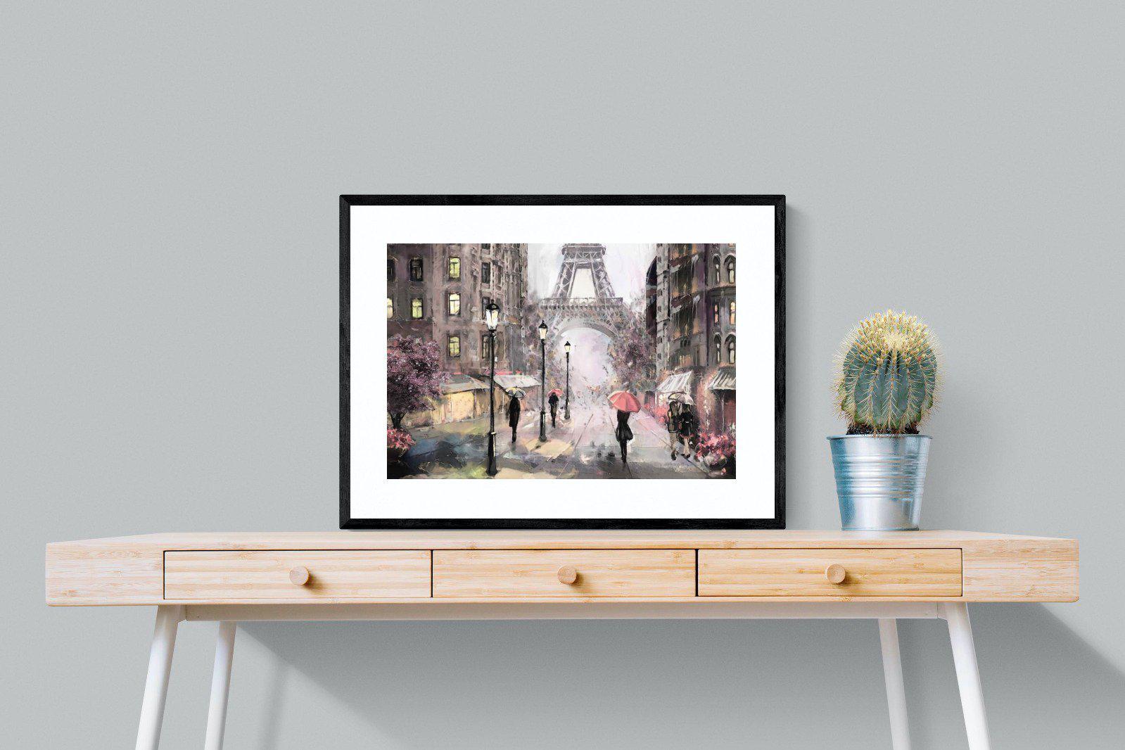 Paris by Oil-Wall_Art-80 x 60cm-Framed Print-Black-Pixalot